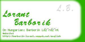 lorant barborik business card